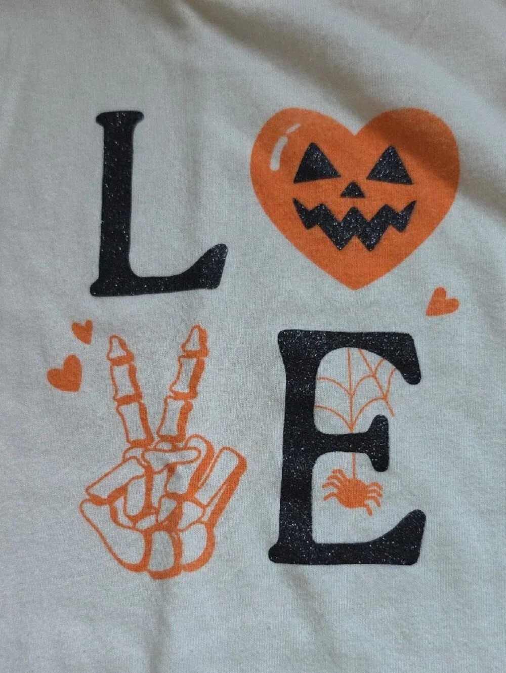 Girls' Halloween LOVE Two-Piece Set - White & Orange